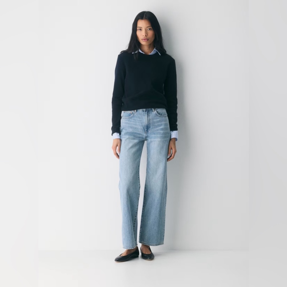 Denim Forum The Farrah Hi-Rise Wide Jean Regular Length Sz 26